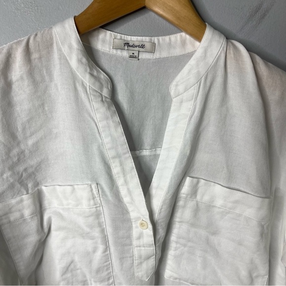 Madewell Cotton Gauze Pocket Tunic Shirt White Size Medium Style NA335 - Picture 3 of 7
